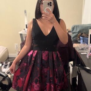 Black and Red Floral Dress